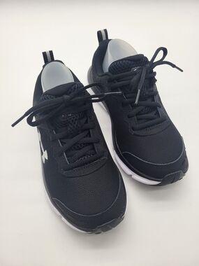 Under Armour UA Charged Assert 10 Black and White Athletic Trainers